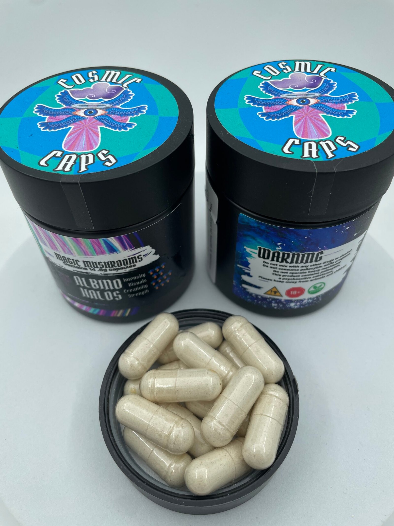 Cosmic Caps Magic Mushroom Capsules – Albino Golden Halo